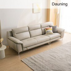 다우닝 몬트 4인 전체 천연가죽 소파 (색상:다크그레이)