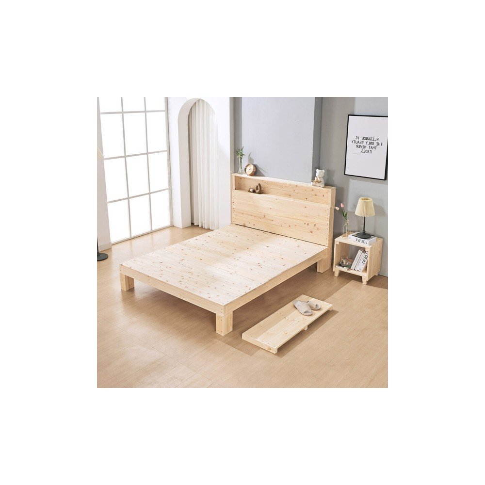 레드파인 평상마루형 슈퍼싱글 통원목 침대프레임