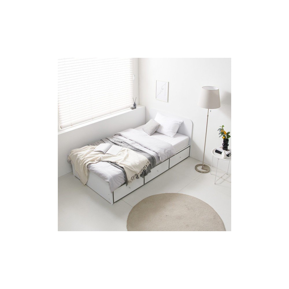 마스터 수납 슈퍼싱글 사이즈 침대 프레임 SS 저상형 원룸 어린이 학생 싱글 매트리스 1인 가구