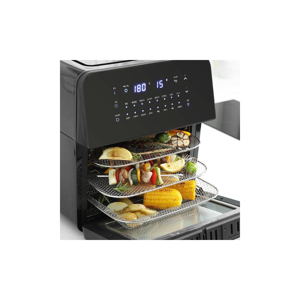 리빙웰 스텐 에어프라이어 대용량 16리터_BLACK