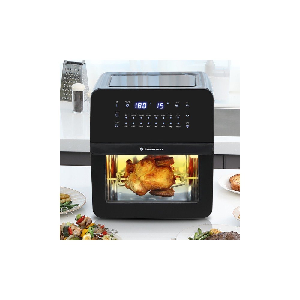 리빙웰 스텐 에어프라이어 대용량 16리터_BLACK