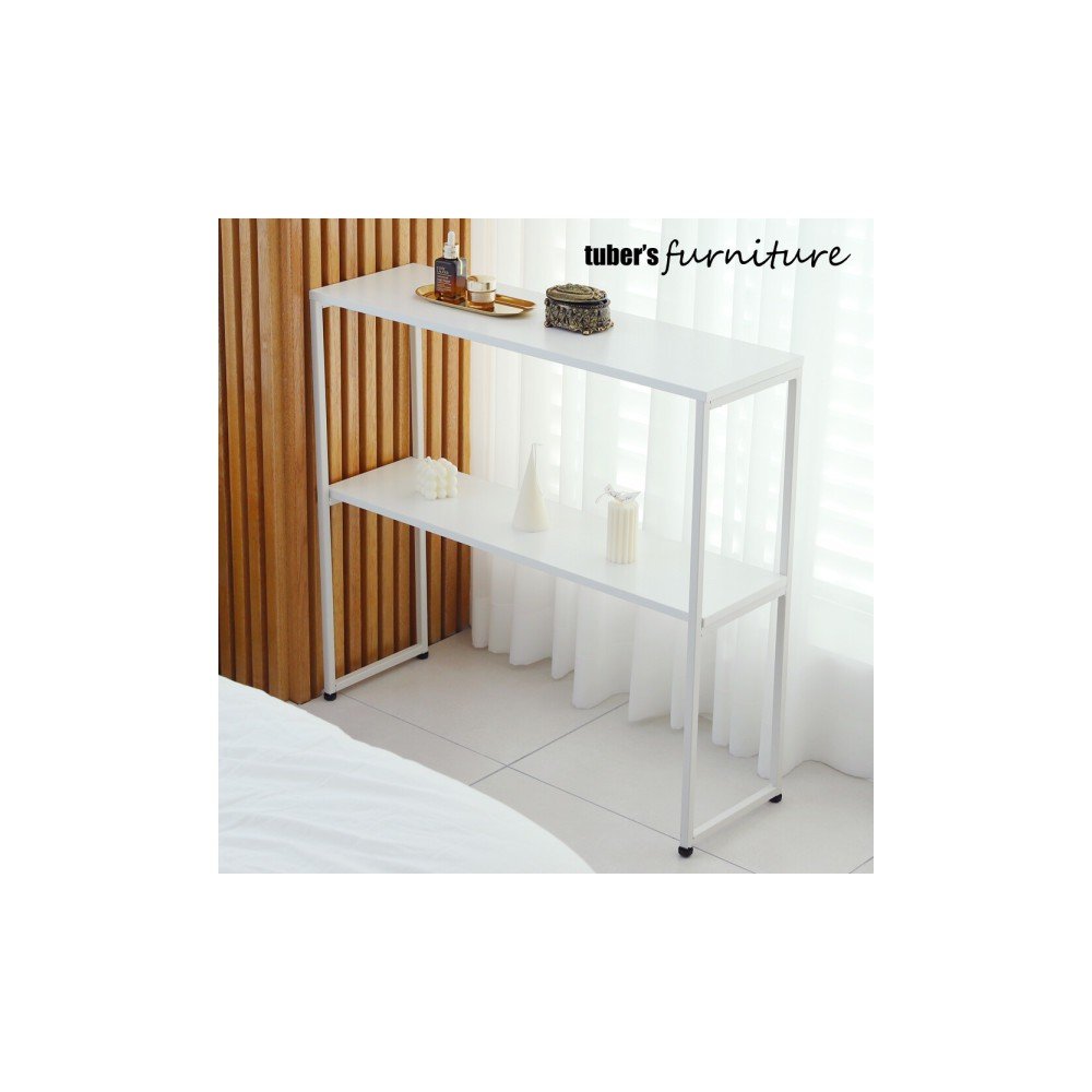 슬림 콘솔 2단 선반 폭 좁은 모던 철제 미니 수납장 거실 화장대 현관 복도 인테리어 장식장