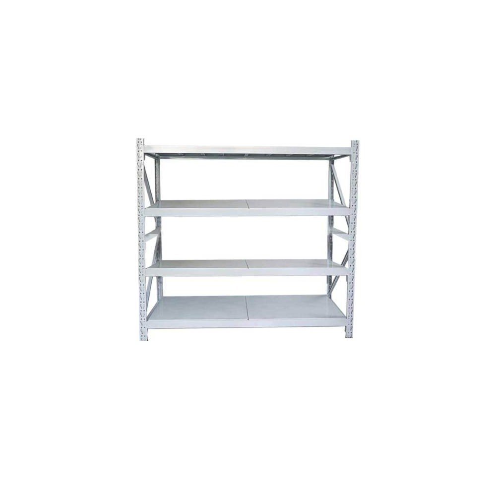 나이스선반 하중200kg 1세트 단수4단 독립 /올화이트 경량랙 앵글 무볼트 창고정리 철제선반 중량랙 조립식