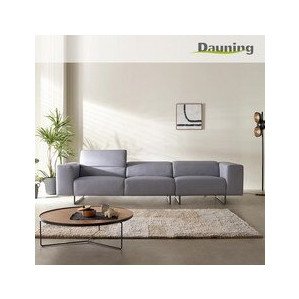 다우닝 오브 4인 전체 내추럴 가죽 소파 (색상:그레이)